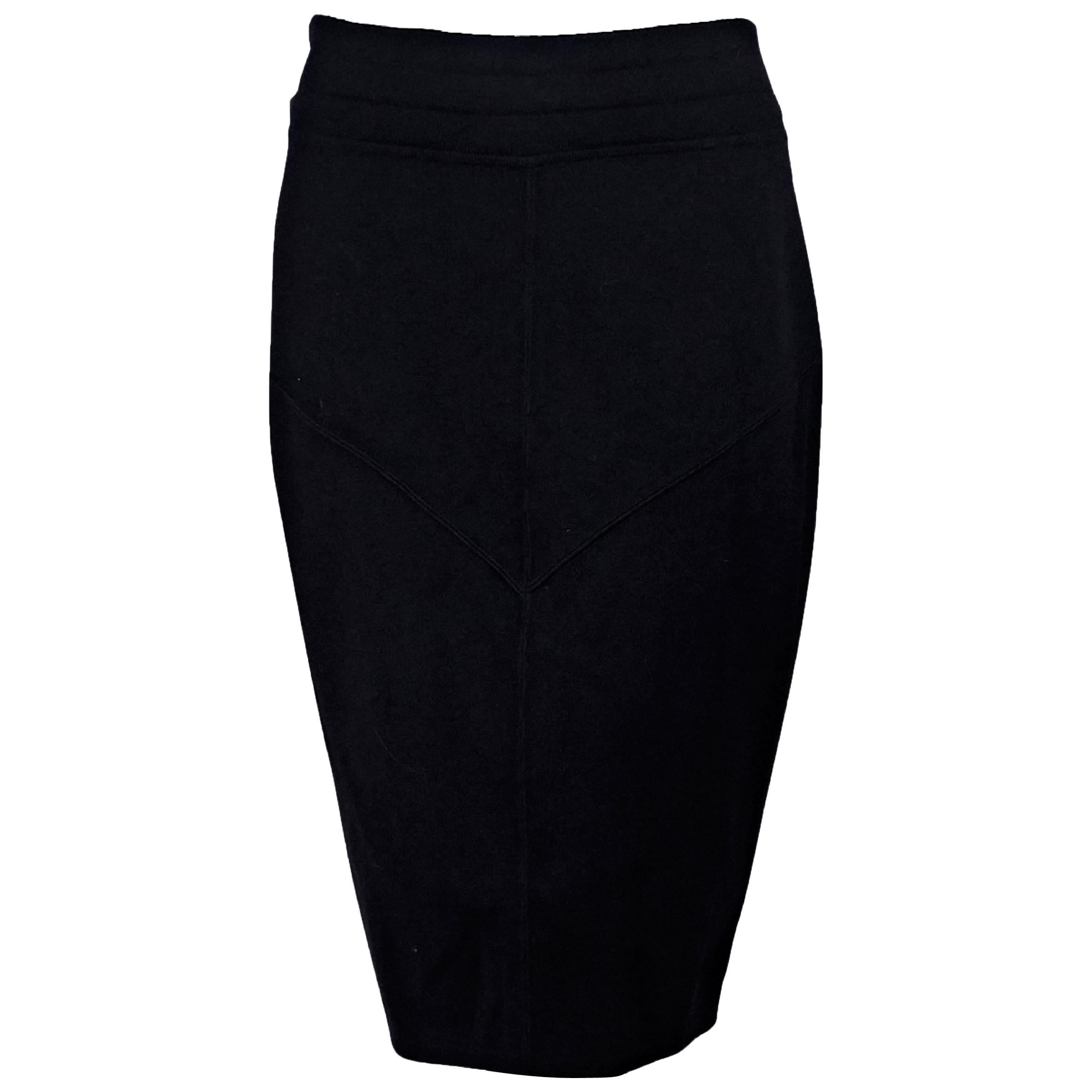 Black Vintage Alaia Pencil Skirt