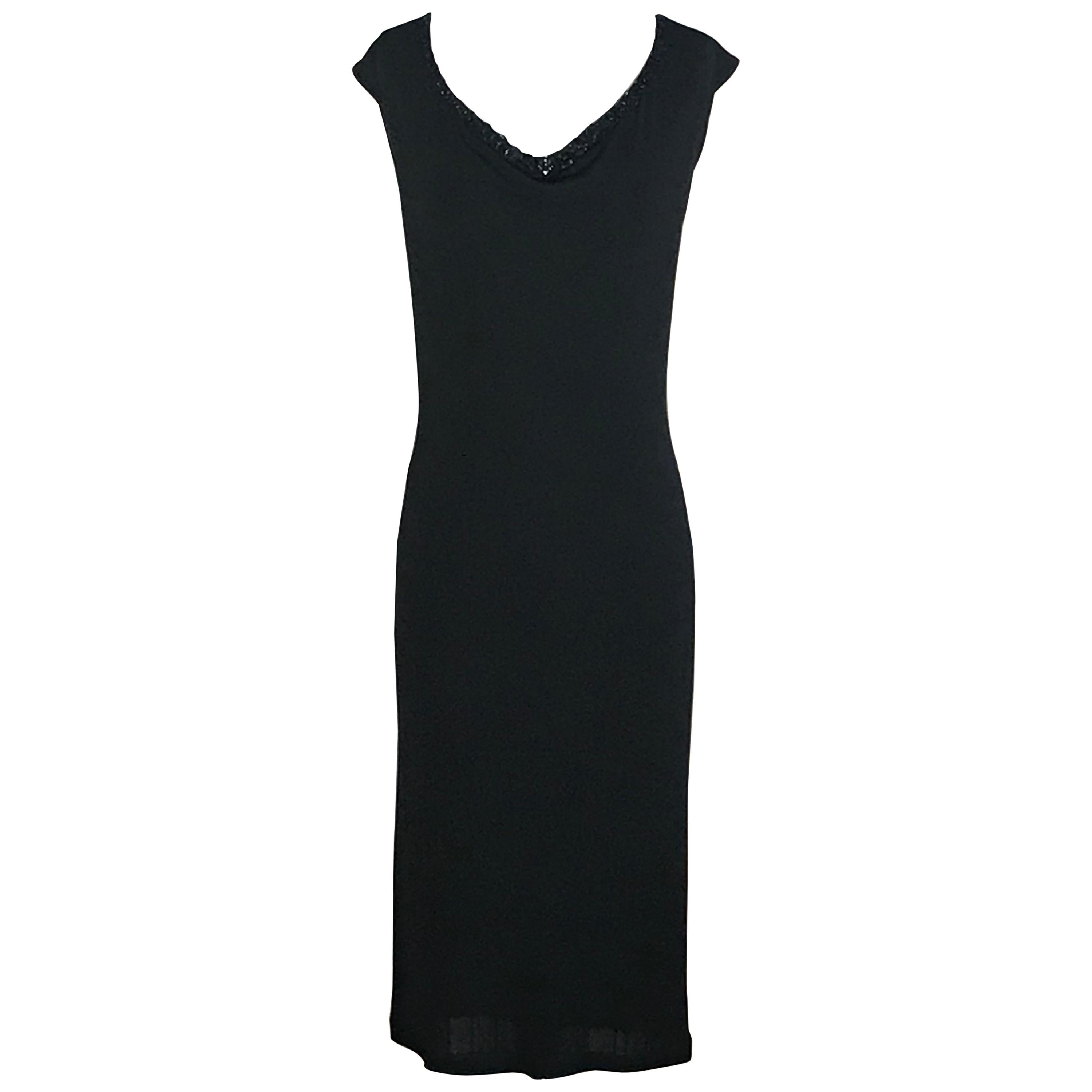 Jean Paul Gaultier Snap Detail Little Black Jersey Dress For Sale