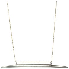 Crete Sterling & Gold Sideways Needle Necklace