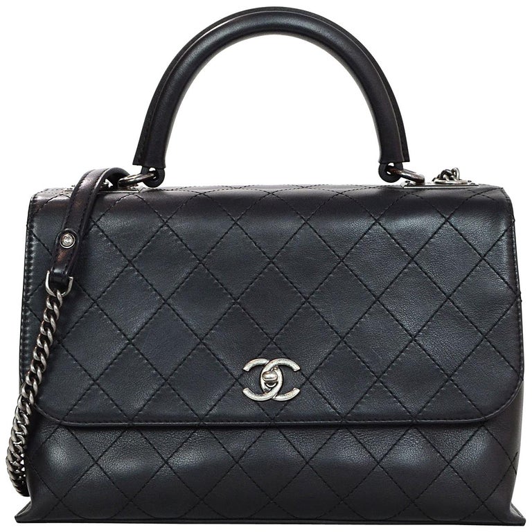 Chanel Chain Stitch Bowler Bag - Black Shoulder Bags, Handbags - CHA930177