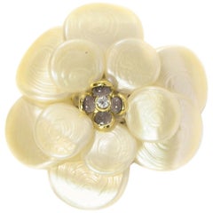 Chanel Vintage Faux Pearl & Gripoix Flower Brooch Pin