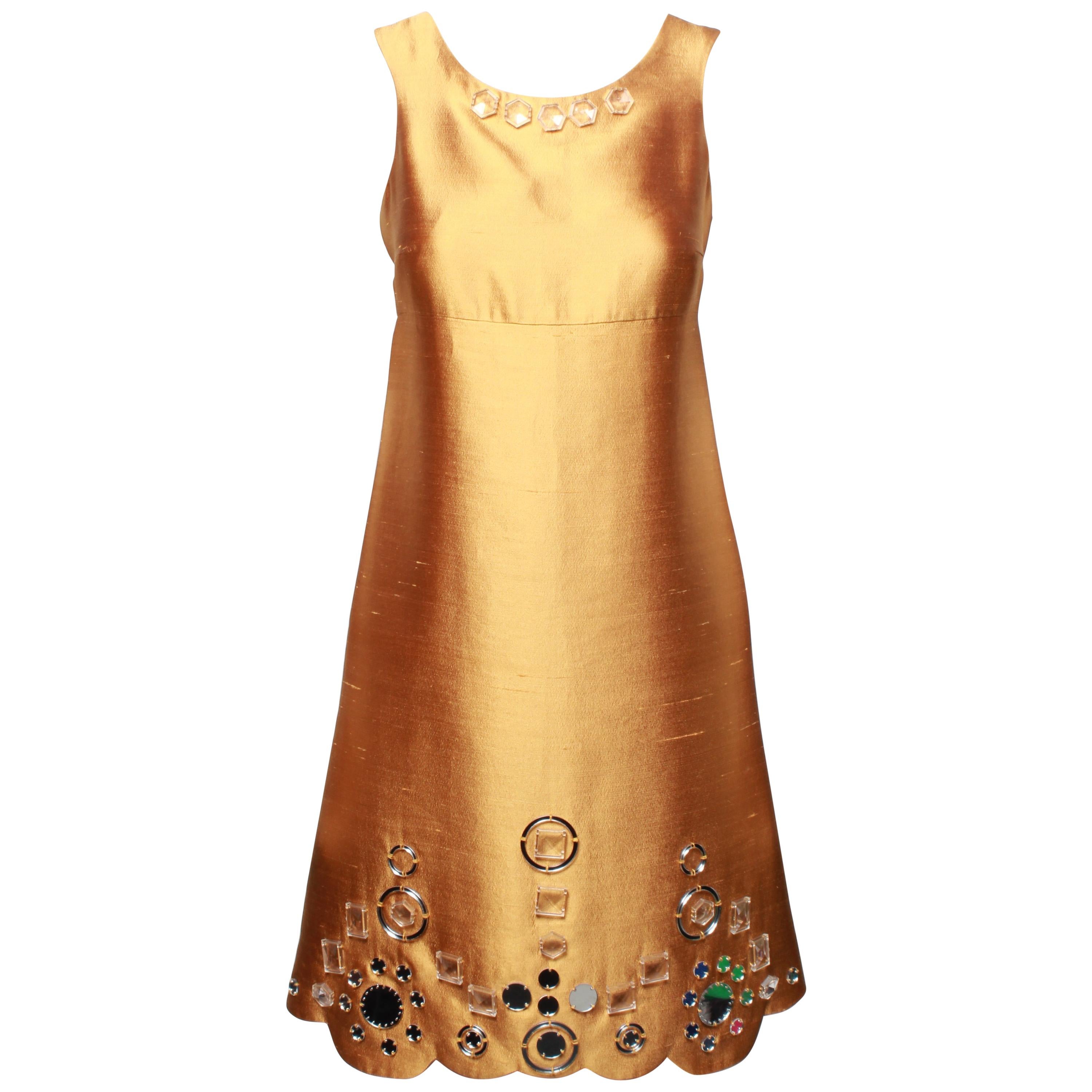 Miu Miu Gold Party Dress For Sale