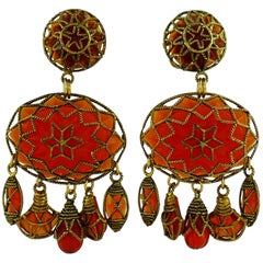 Satellite Paris Vintage Massive Ethnic Dangling Earrings