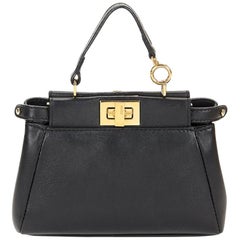 2010 Fendi Black Lambskin Micro Peekaboo