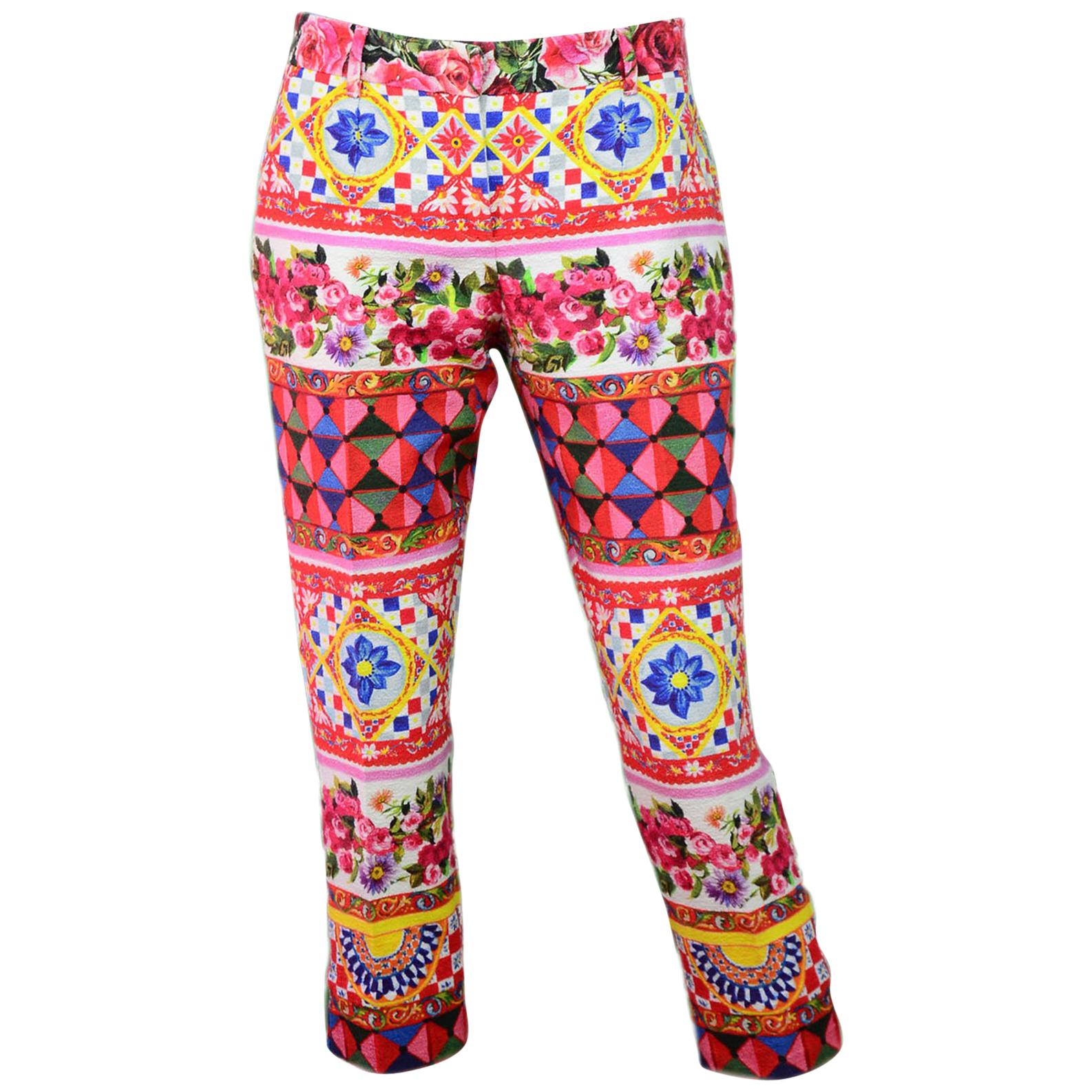 Dolce & Gabbana Multi-Color Majolica Capri Sz IT40