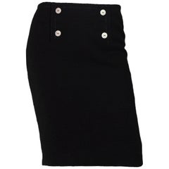 Chanel Uniform Black Pencil Skirt Sz FR34