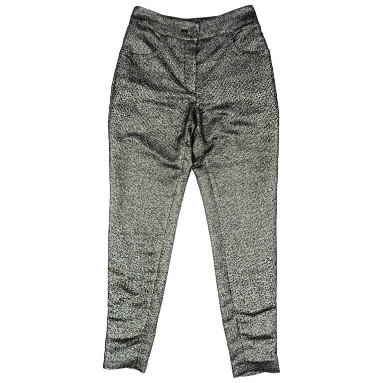black and silver pants