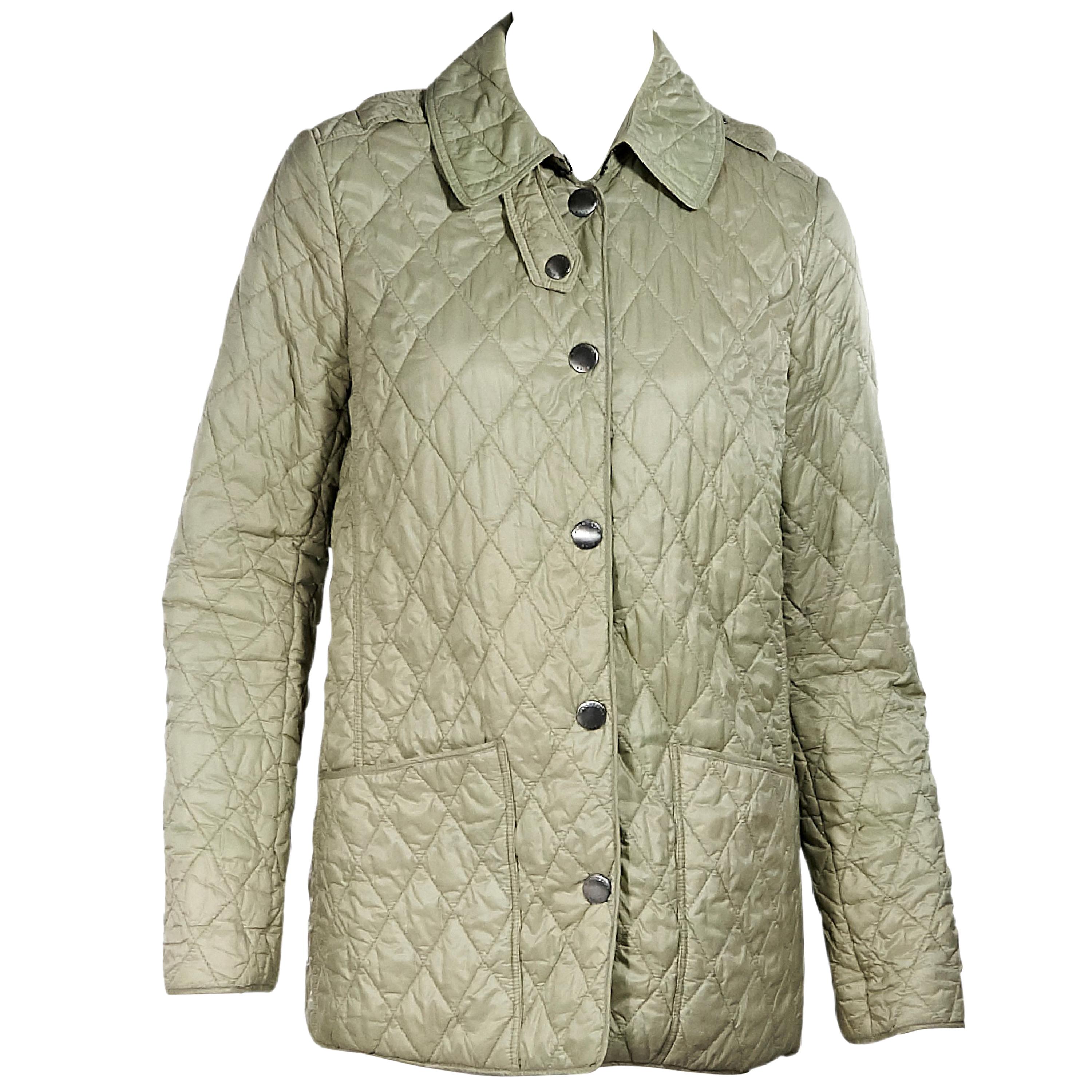 Light Green Burberry Quilted Jacket