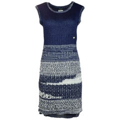 Chanel Navy & White Knit Dress Sz FR34