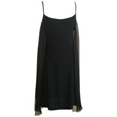 Chanel Draped Panel Little Black Silk Dress 