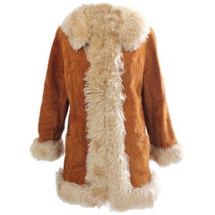Vintage 70s Wildleder Mantel Penny Lane fast berühmt Stil Größe 12