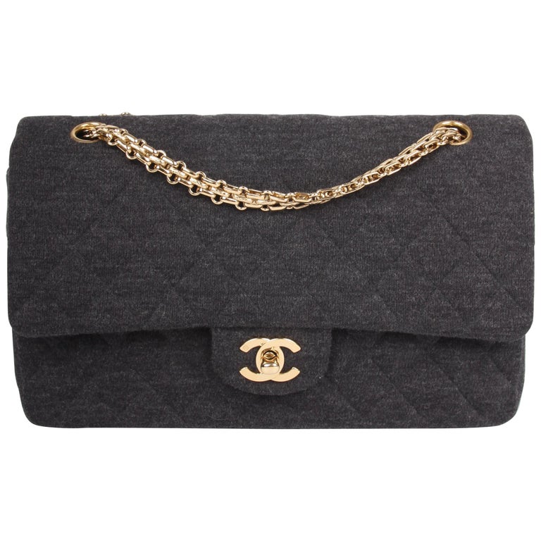 Chanel 2.55 Reissue Medium Double Flap Bag Jersey dark grey at