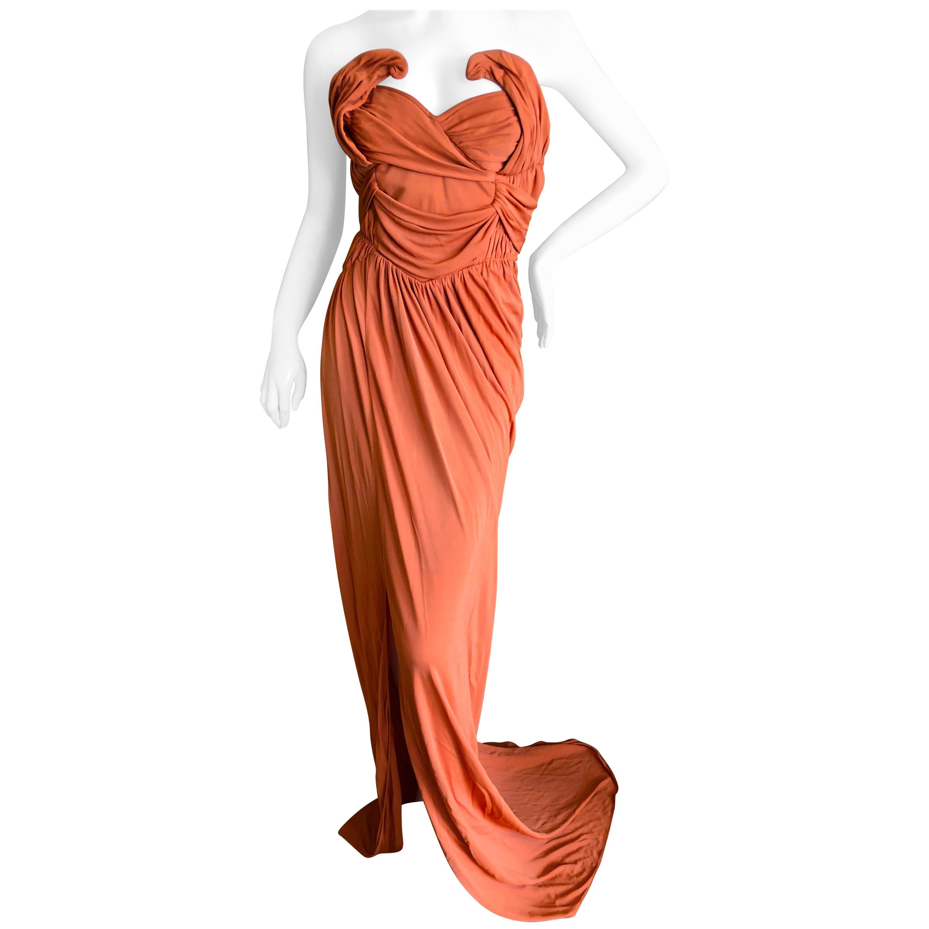 John Galliano Orange Evening Dress, Spring 2010  For Sale
