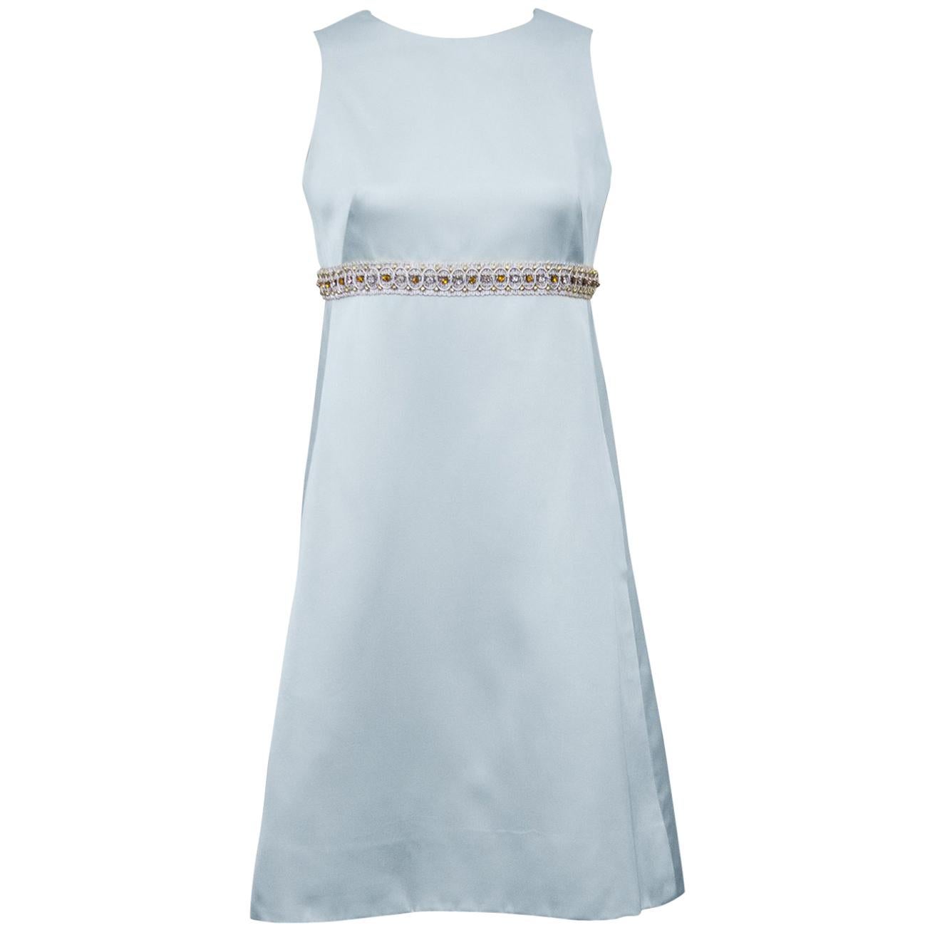 1960s Dynasty Ice Blue Cocktail Dress at 1stDibs