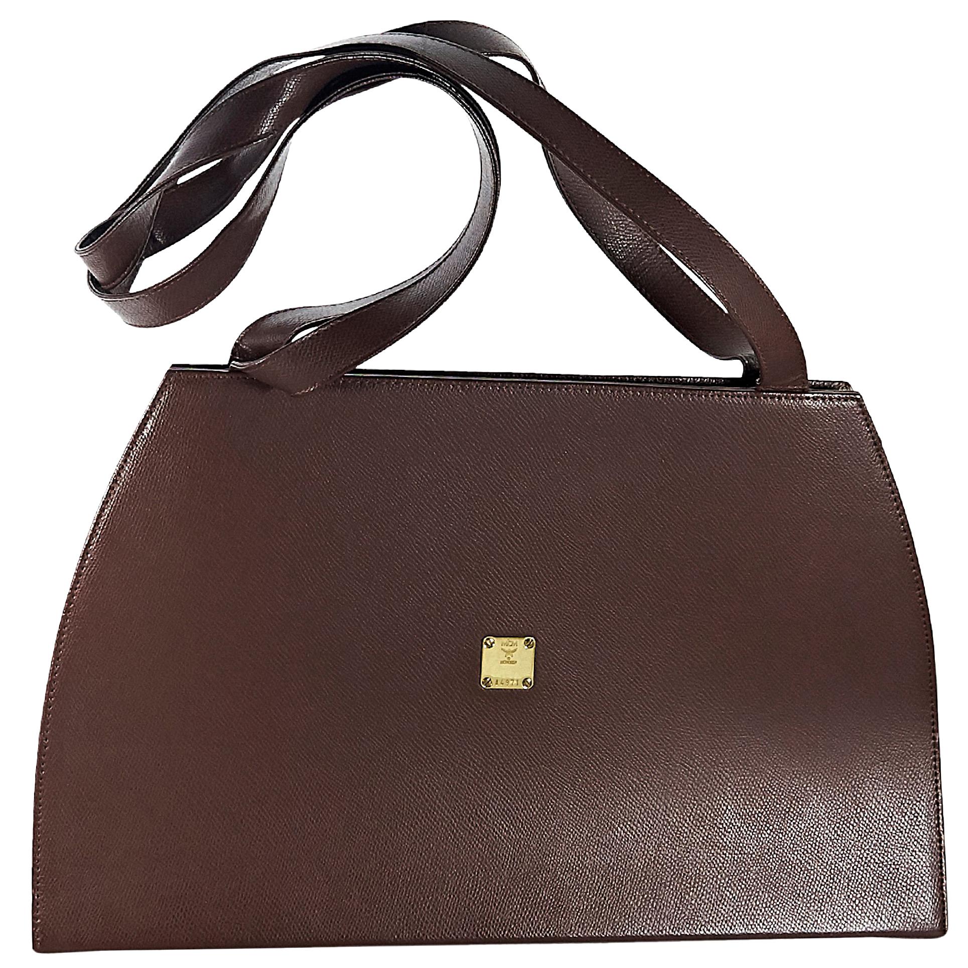 Brown Vintage MCM Leather Shoulder Bag
