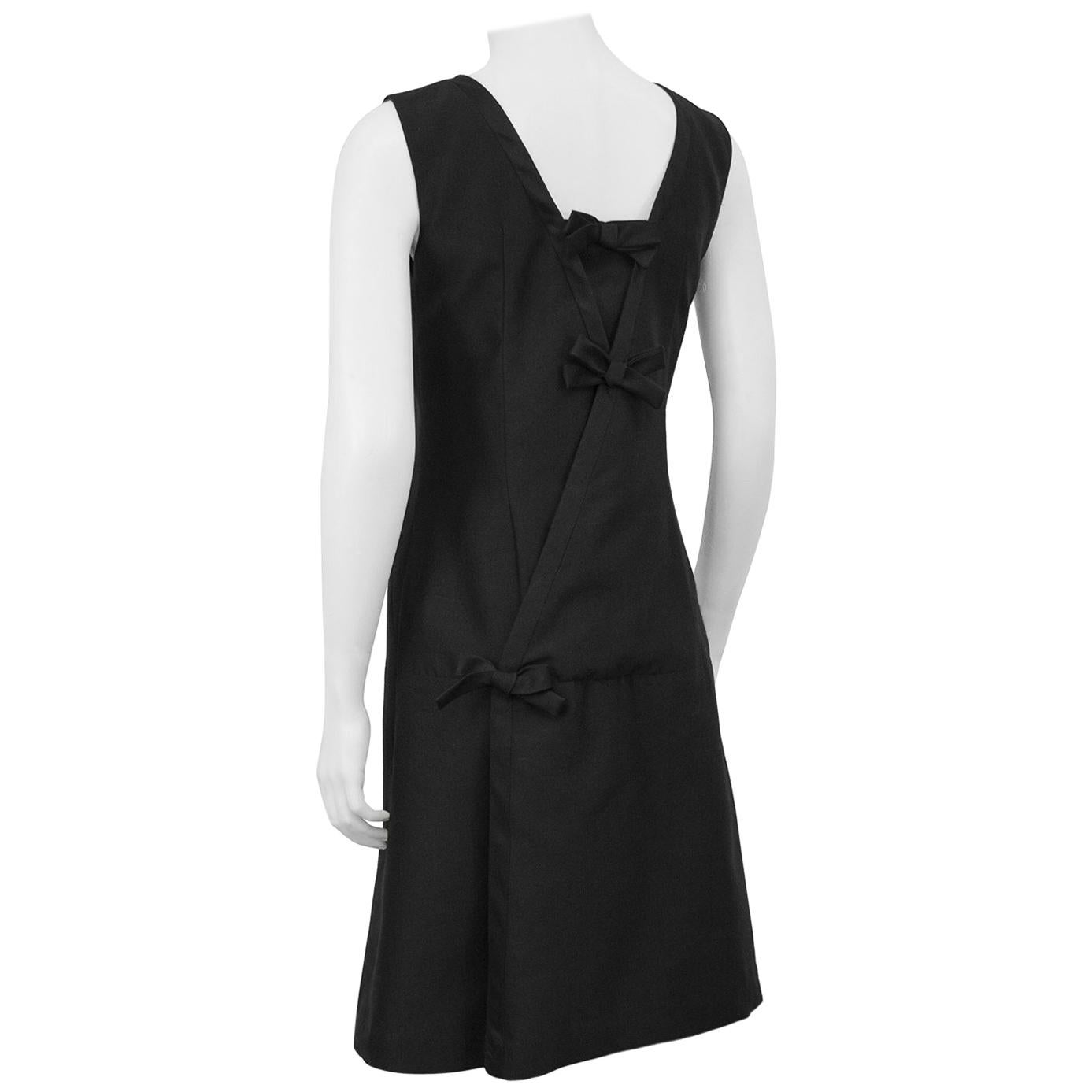 1960s Lanz Black Cocktail Shift Dress For Sale