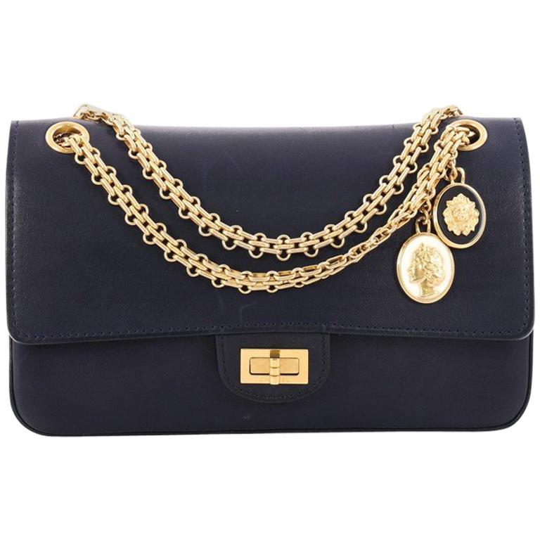 CHANEL Calfskin Nude 2.55 Medals Reissue 225 Flap Navy 213126