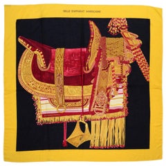 Hermes Yellow Selle d'Apparat Marocaine Cashmere & Silk 140cm Scarf Shawl (écharpe)