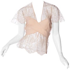 John Galliano for Christian Dior Sheer Lace Blouse