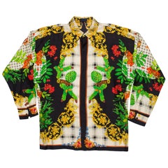 Vintage 1990S GIANNI VERSACE Silk Men's Istante Autumnal Baroque Print Shirt Sz 48