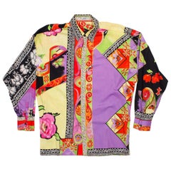 1990s Men's Gianni Versace Cotton Sateen Shirt