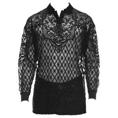 Retro 1990s Men's Sheer Gianni Versace Baroque Shirt