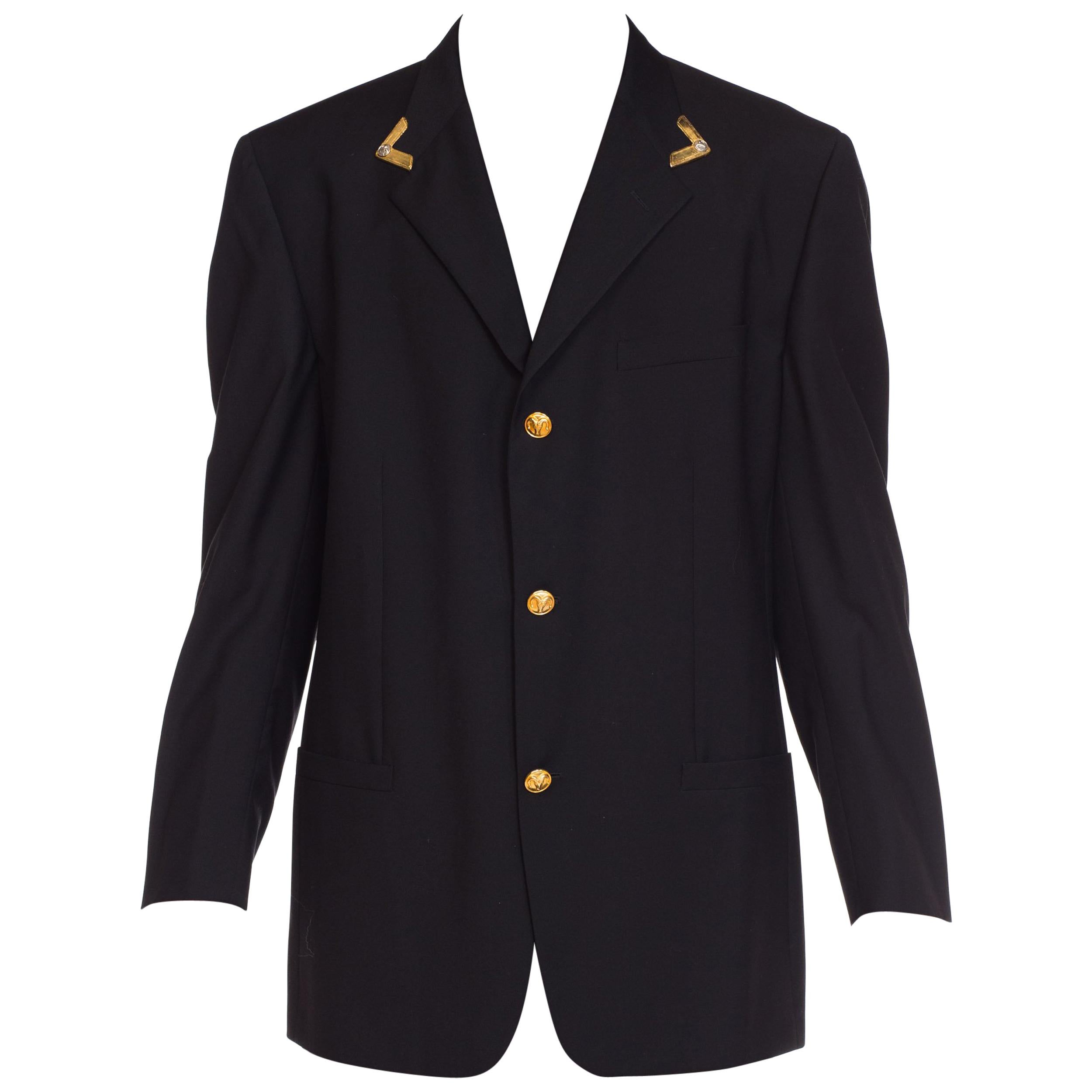 1990s Men's Istante Versace Western Collection Blazer With Gold Details