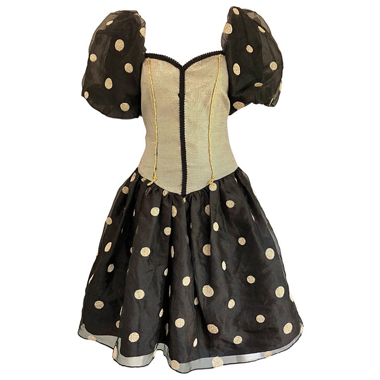 blue dress for baby girl Noujoud Cotton Black & Gold Dots Dress – Orient 499 main image 0