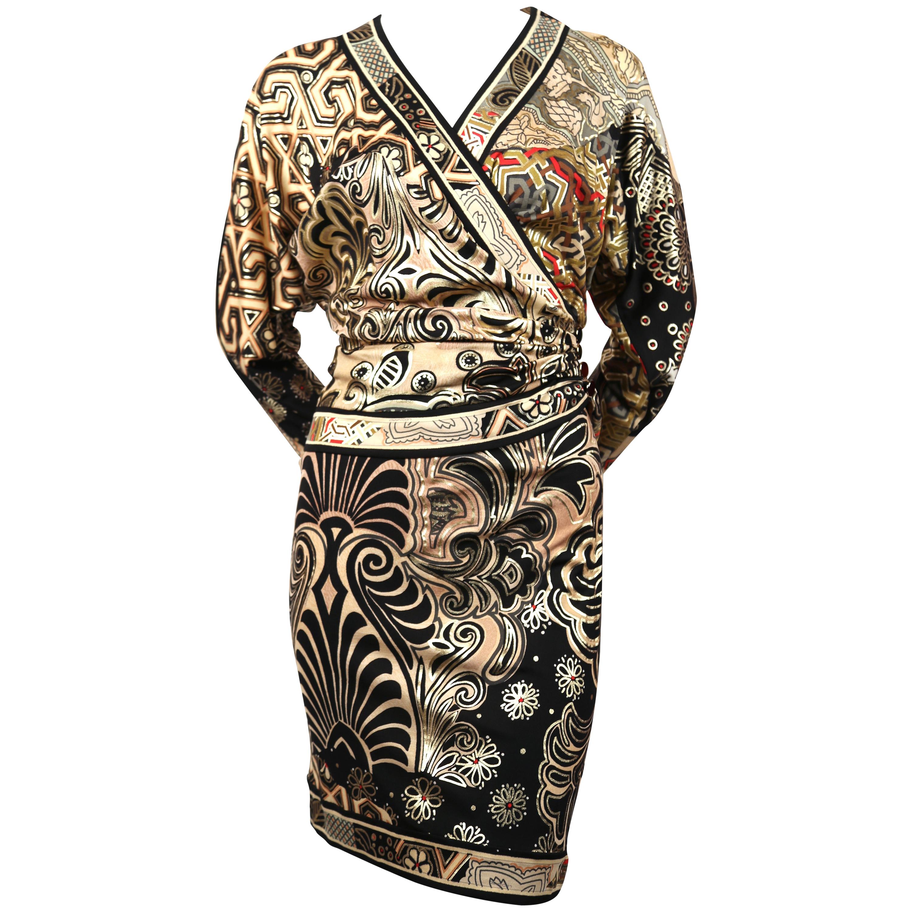 Vintage Leonard Paris Metallic Floral Silk Brocade Evening Dress Jacket ...