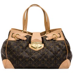 LOUIS VUITTON Flap Tote Bag in Brown Monogram Quilted Coated Canvas