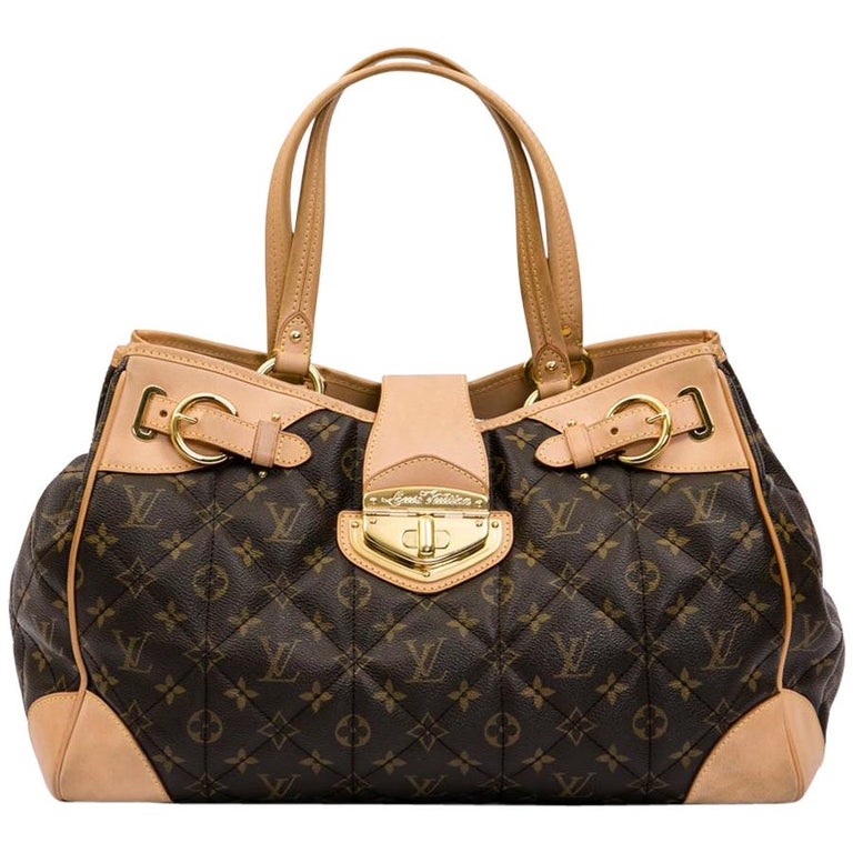 LOUIS VUITTON Flap Tote Bag in Brown Monogram Quilted Coated Canvas at ...
