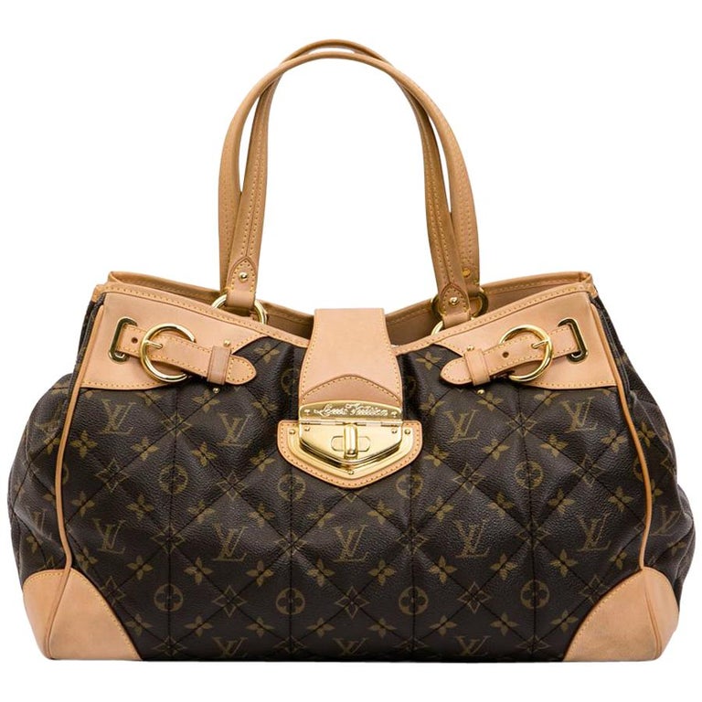 LOUIS VUITTON Flap Tote Bag in Brown Monogram Quilted Coated Canvas at