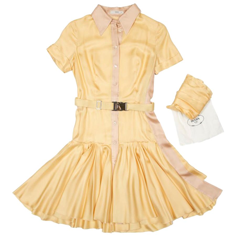 pale yellow silk dress