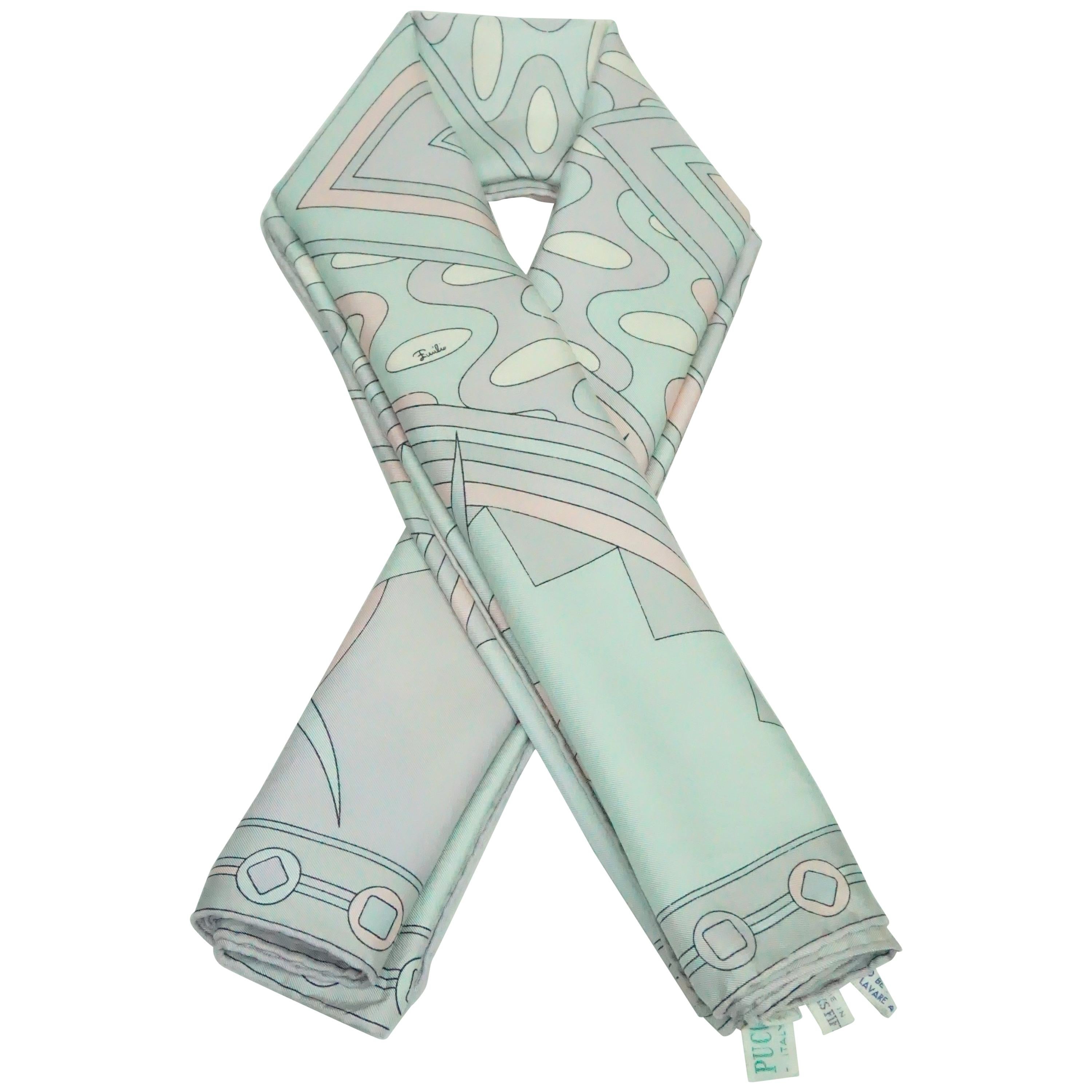 Emilio Pucci VIntage Pastel Print Silk Scarf - Circa 60's