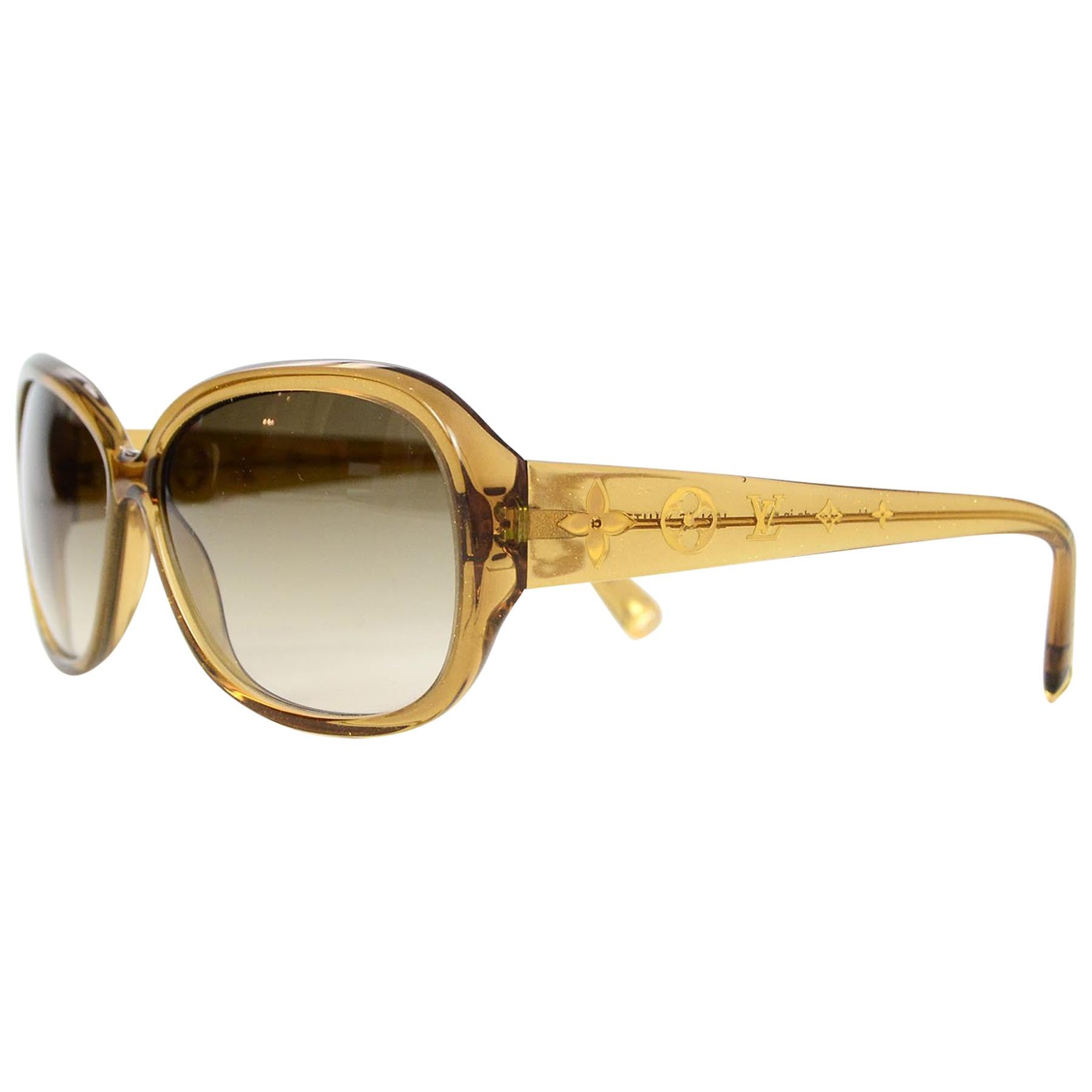 Louis Vuitton Brown Square Glitter Sunglasses For Sale at 1stDibs