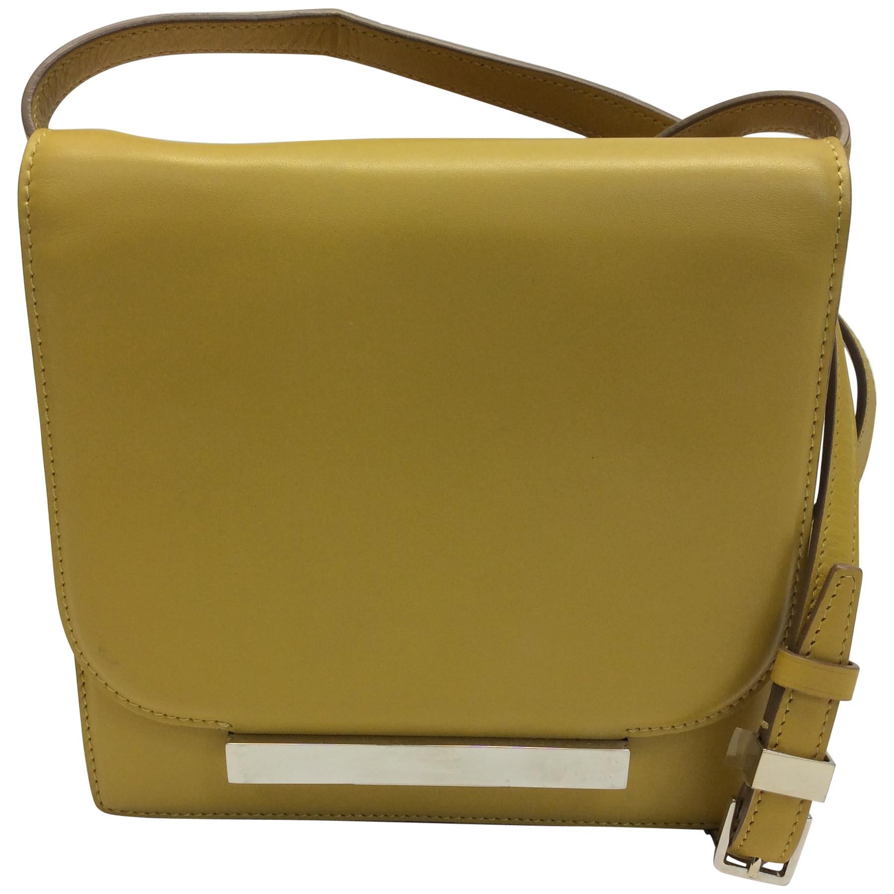 The Row Yellow Leather Sidekick Bag For Sale