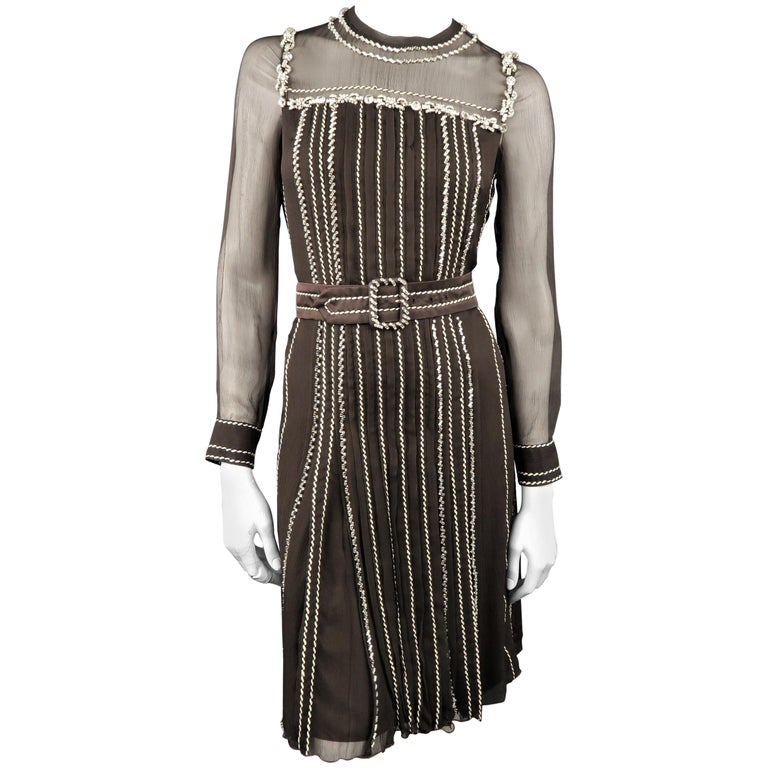 PRADA Size 4 Black Silk Sleeveless Cocktail Dress main image 1