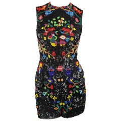 Valentino Women's Resort 2015 Runway Black Beaded Romper Playsuit 