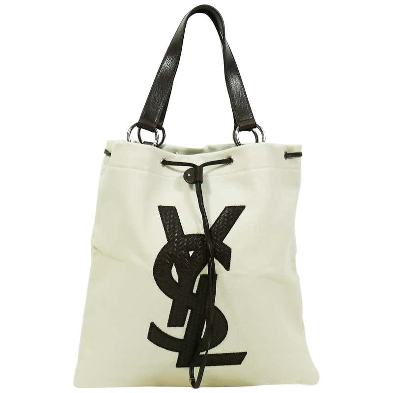 Yves Saint Laurent Canvas YSL Tote Bag at 1stDibs | ysl canvas tote bag ...