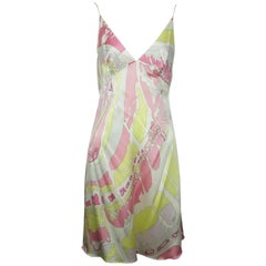 Emilio Pucci Silk Pink and Green Print Dress - 8 Emilio Pucci Silk Pink and Green Print Dress - 8