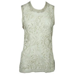 Dolce & Gabbana Taupe Sleeveless Lace Top - Size 42 Circa 2000