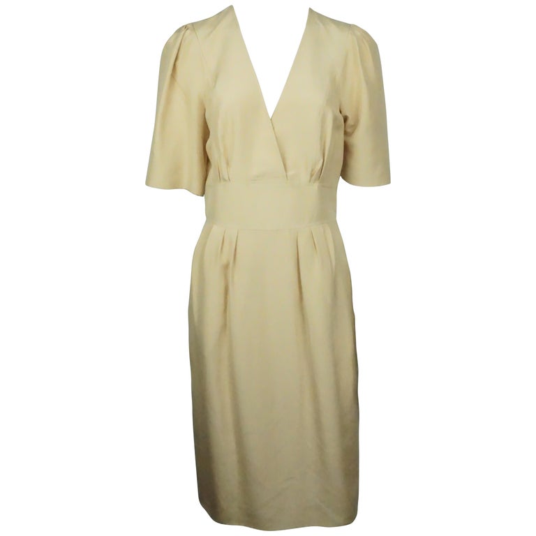 Chloe Beige Silk Dress - 38 For Sale at 1stDibs | chloe silk dress