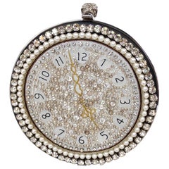 Alexander McQueen Embellished Rhinestone Clock Clutch 