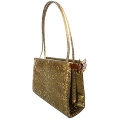 Judith Leiber Snakeskin Rhinestone Butterfly Bag 