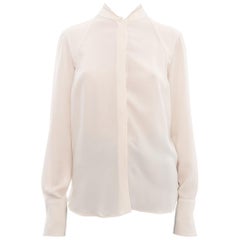 Brunello Cucinelli Ivory Silk blouse with Chain Trim 