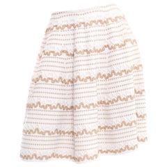 Alaia White Flared Skirt With Geometric Pattern