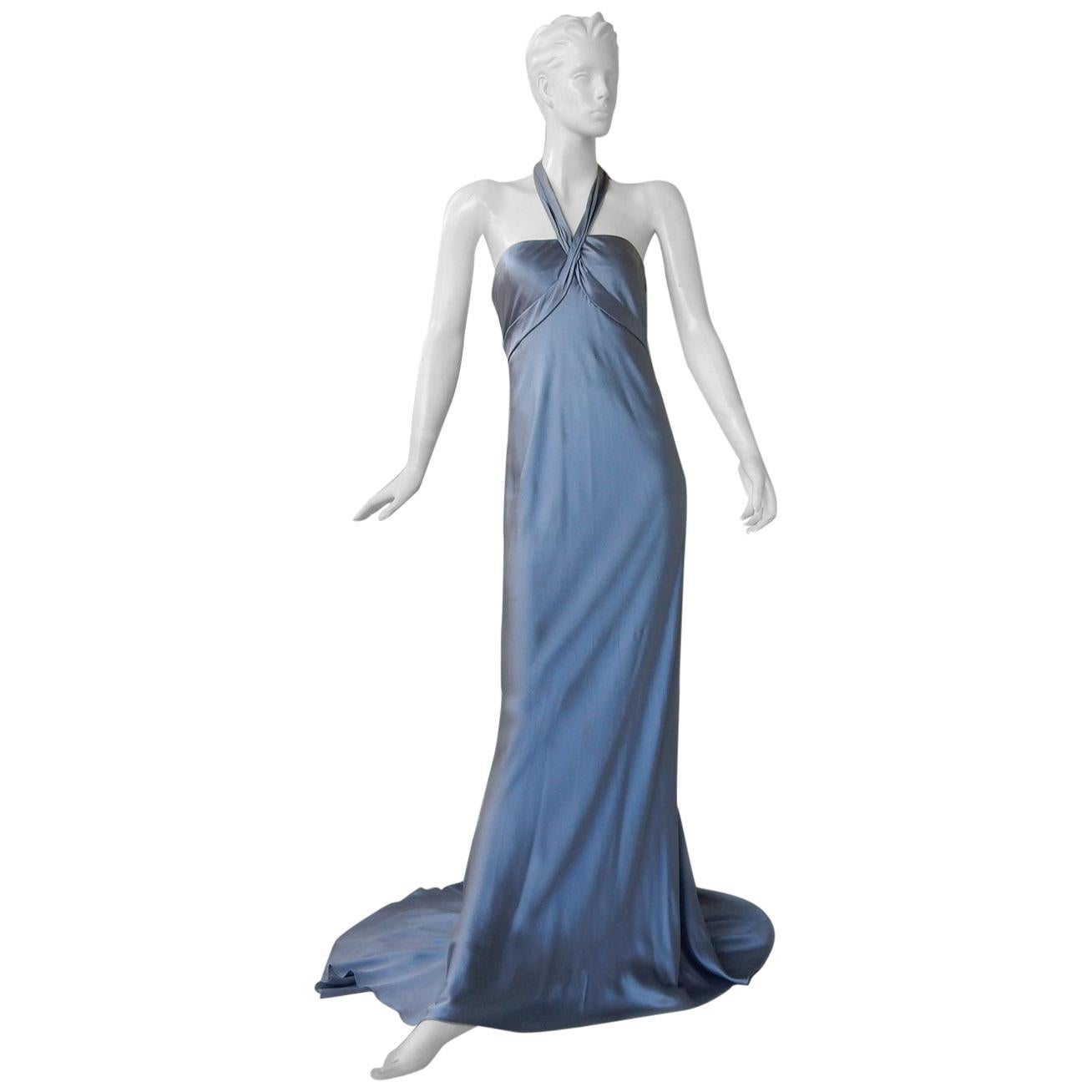 Oscar de la Renta 1930's Harlowesque Silk Charmeuse Bias Cut Gown