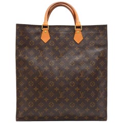 Louis Vuitton Sac Plat Monogram Canvas Tote Hand Bag