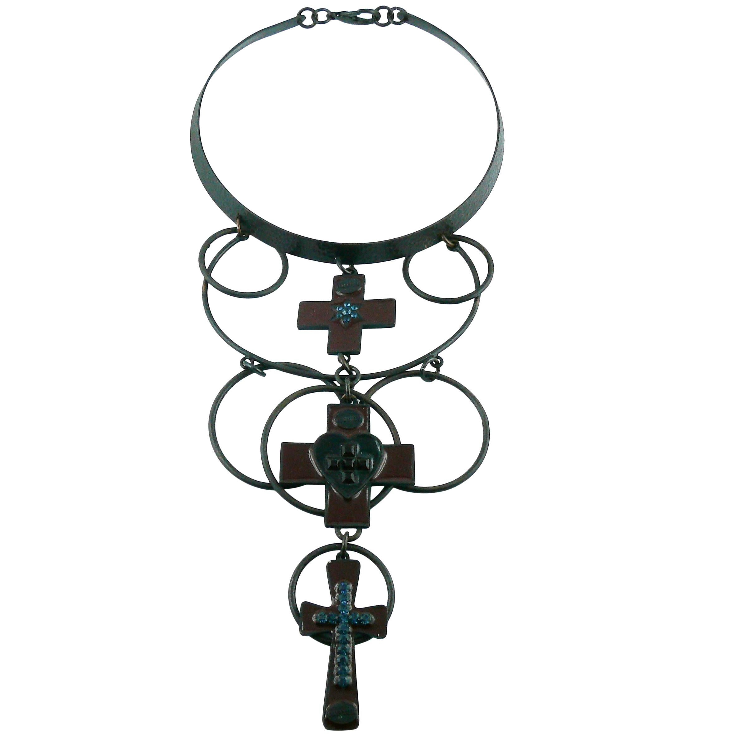 Jean Paul Gaultier Vintage Gothic Cross Choker Necklace