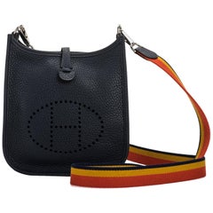 Used New Hermes Mini Evelyne Blue Indigo Clemence